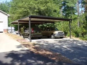 Flat bronze freestanding carport